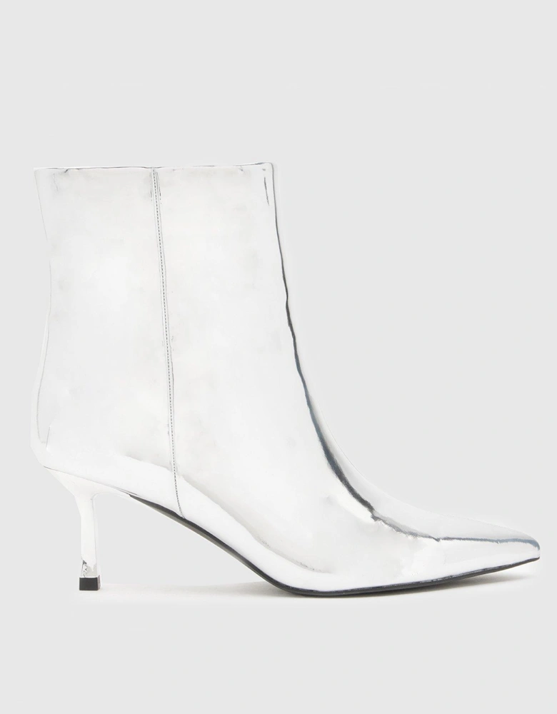 Brynn Kitten Heel Boot - Silver