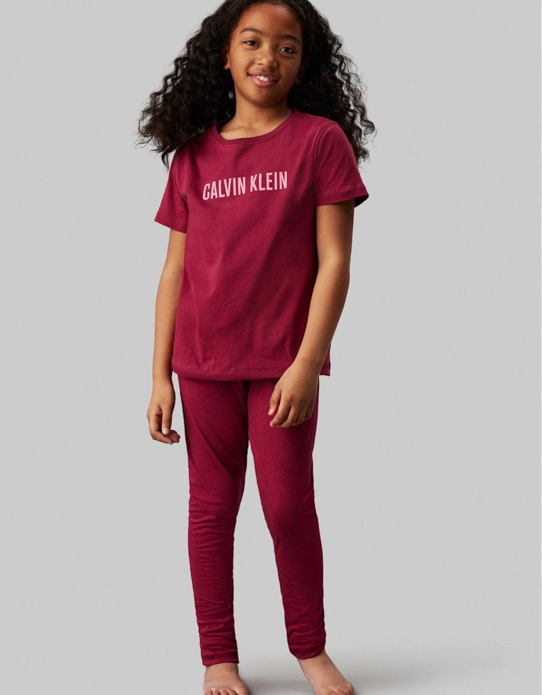 Girls Legging Pyjama Set - Red