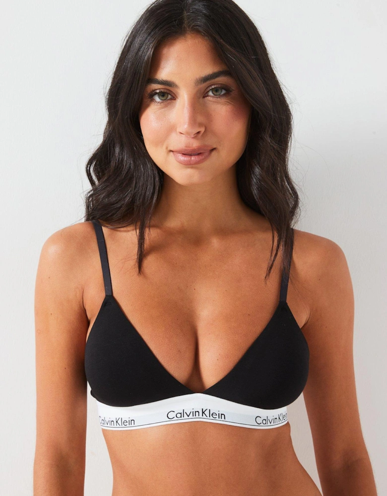 Lined Triangle Bralette - Black