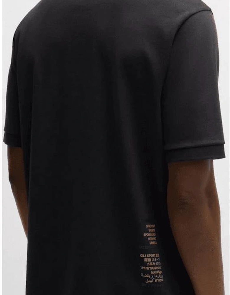 Pavel Embroidered Logo Relaxed Fit Black Polo Shirt