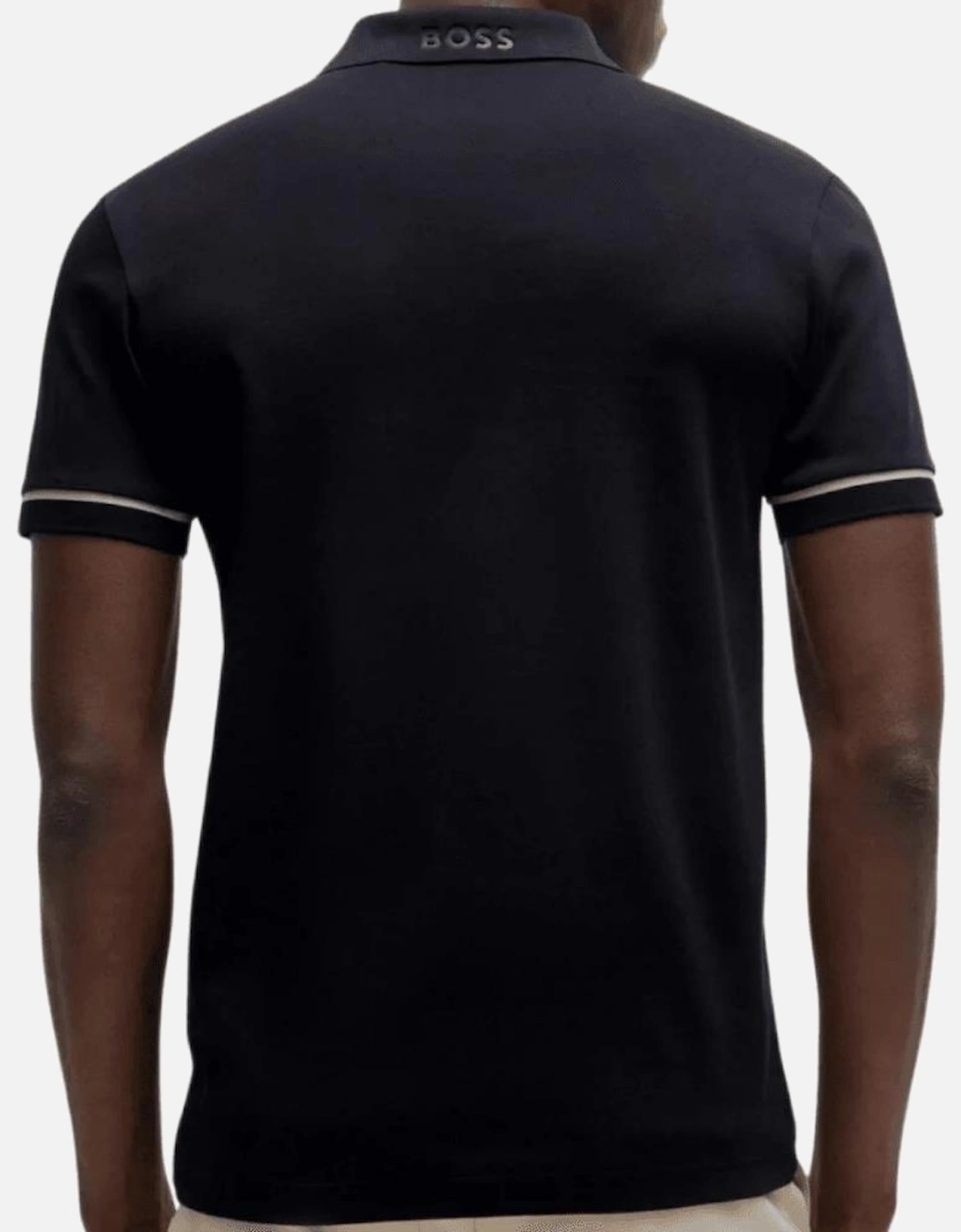 Paule Embroidered Logo Slim Fit Black Polo Shirt