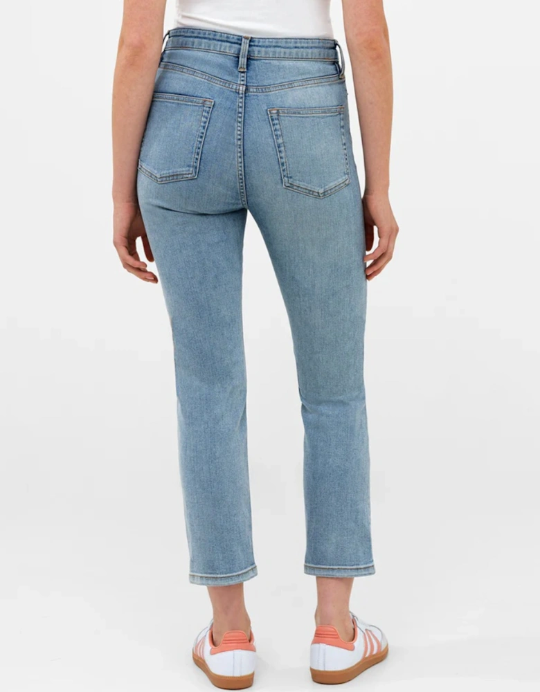 Stretch Cigarette Ankle Denim Bleach Wash