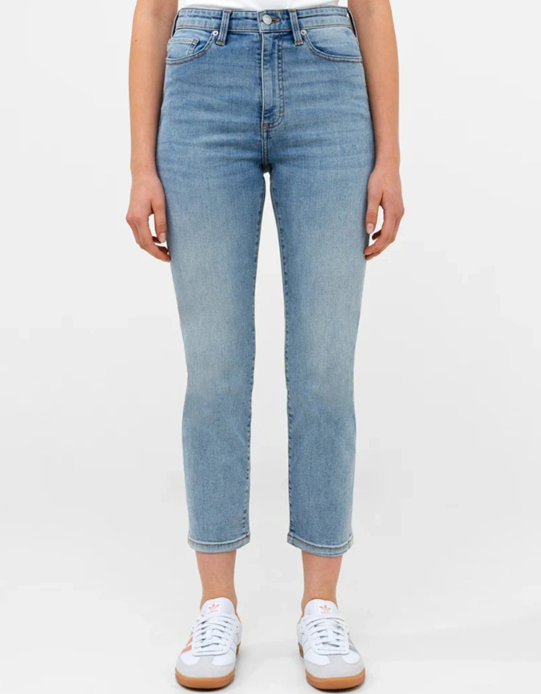 Stretch Cigarette Ankle Denim Bleach Wash