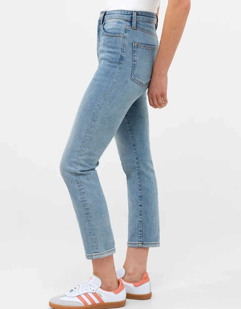 Stretch Cigarette Ankle Denim Bleach Wash