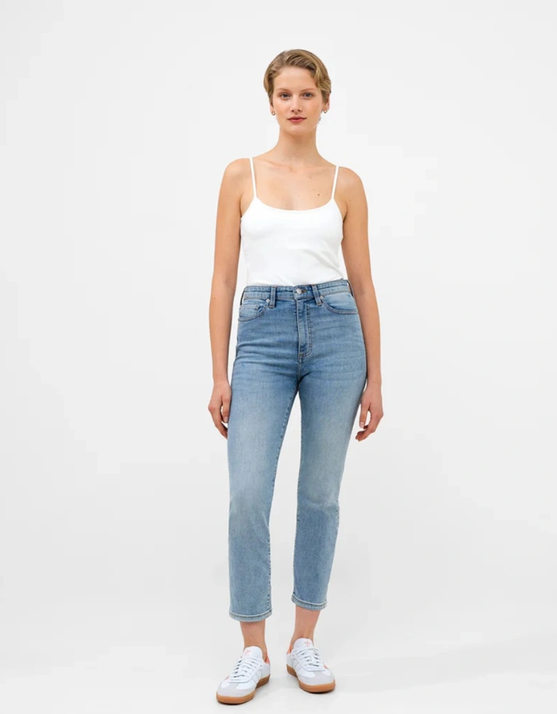 Stretch Cigarette Ankle Denim Bleach Wash