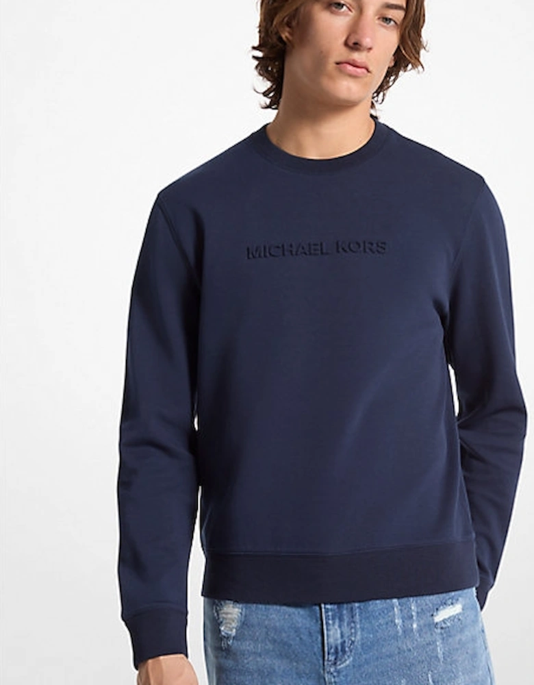 Logo Embossed Cotton Blend Sweater