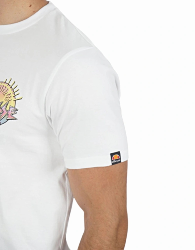 ELLESSE GREAT SHB06816 Mens T-Shirt Crew Neck Short Sleeve Surf White Casual Tee