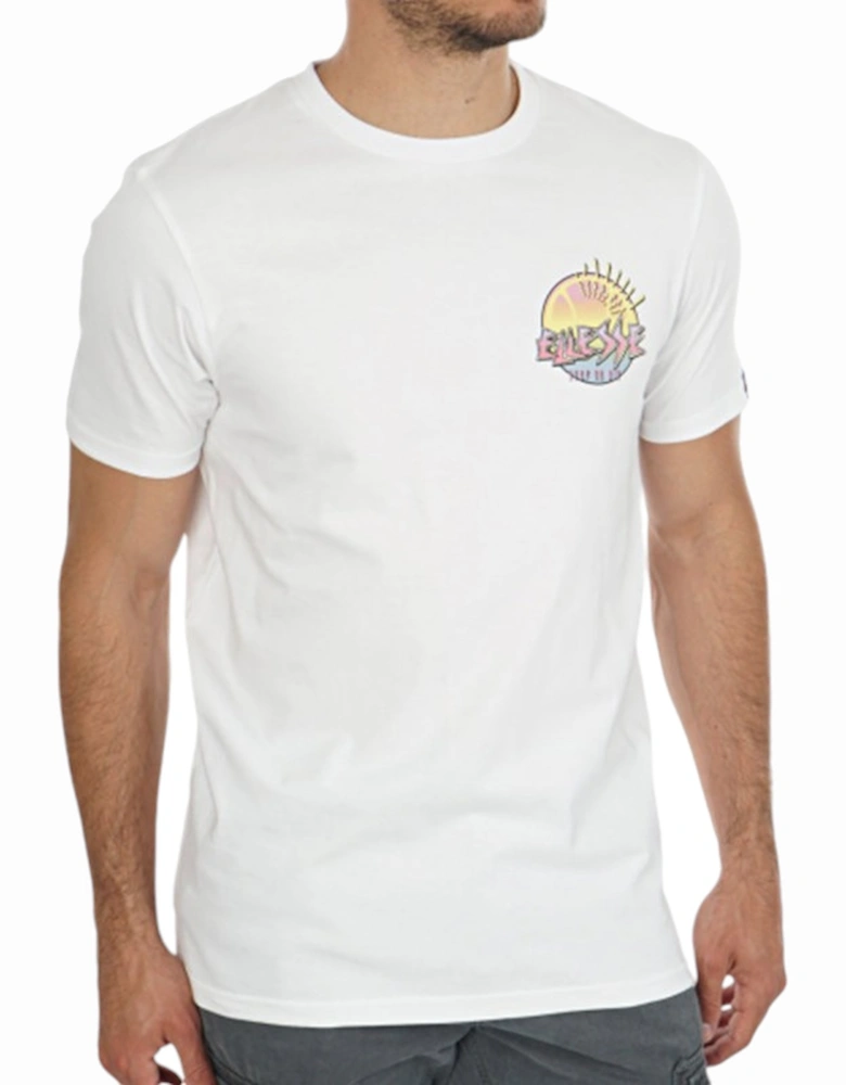 ELLESSE GREAT SHB06816 Mens T-Shirt Crew Neck Short Sleeve Surf White Casual Tee