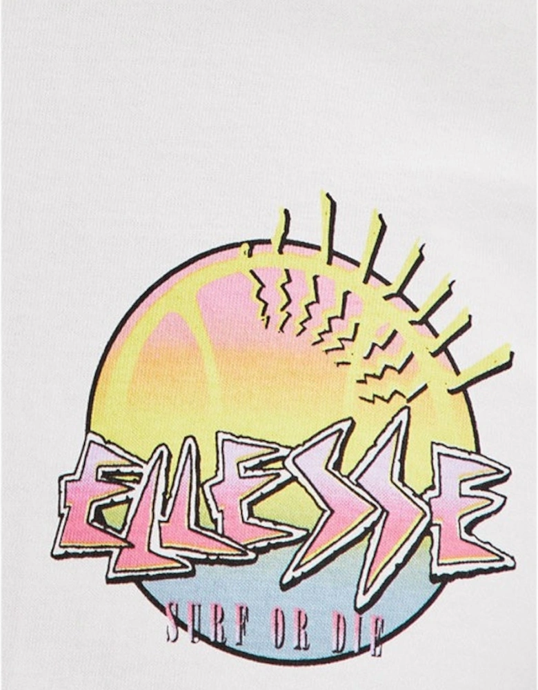 ELLESSE GREAT SHB06816 Mens T-Shirt Crew Neck Short Sleeve Surf White Casual Tee