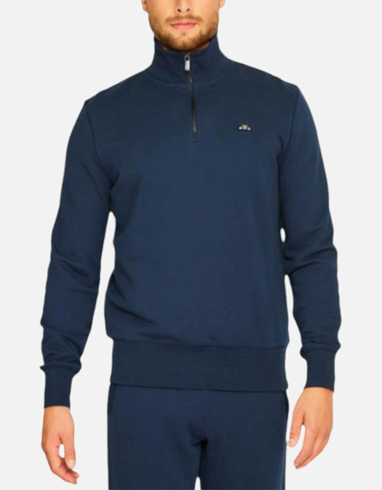 AMERIGO SQY05469 Mens Sweatshirt Half Zip Funnel Neck Casual Navy Jumper