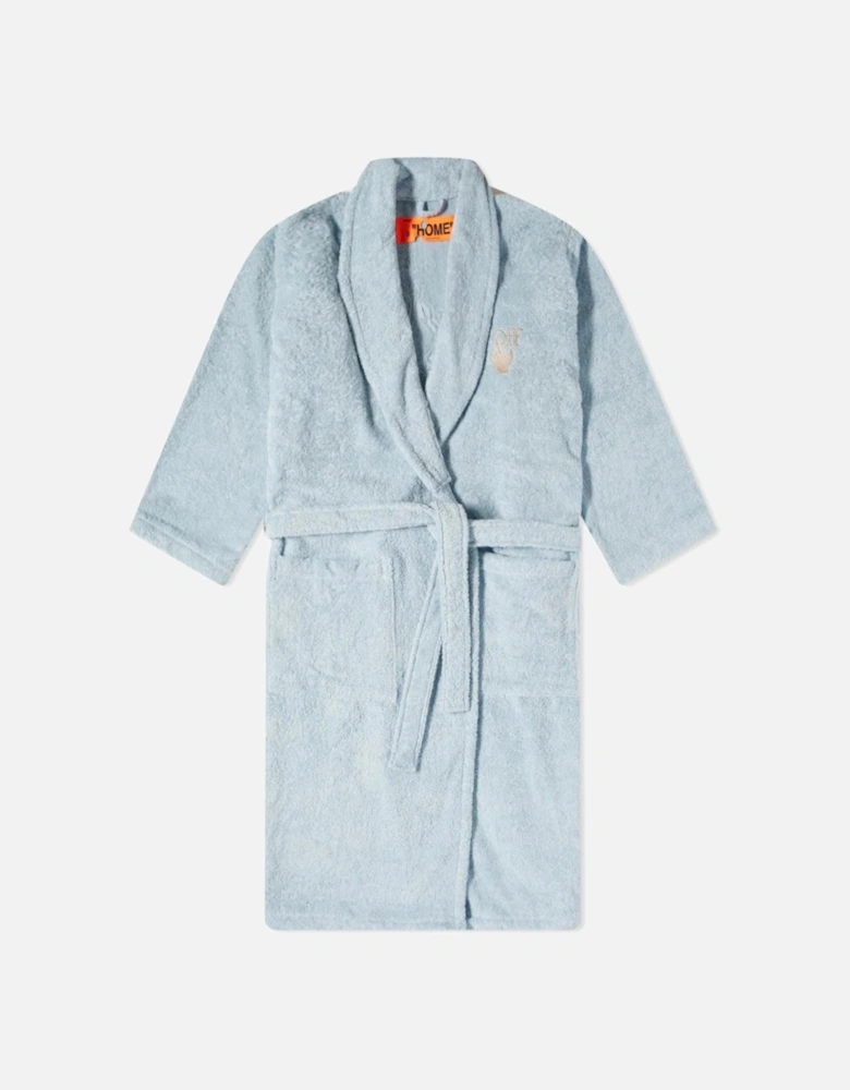 ARROW LEAVES LOGO BATHROBE LIGHT BLUE