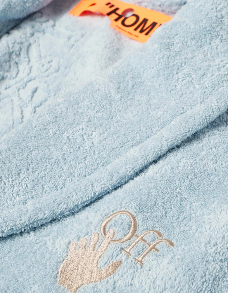 ARROW LEAVES LOGO BATHROBE LIGHT BLUE