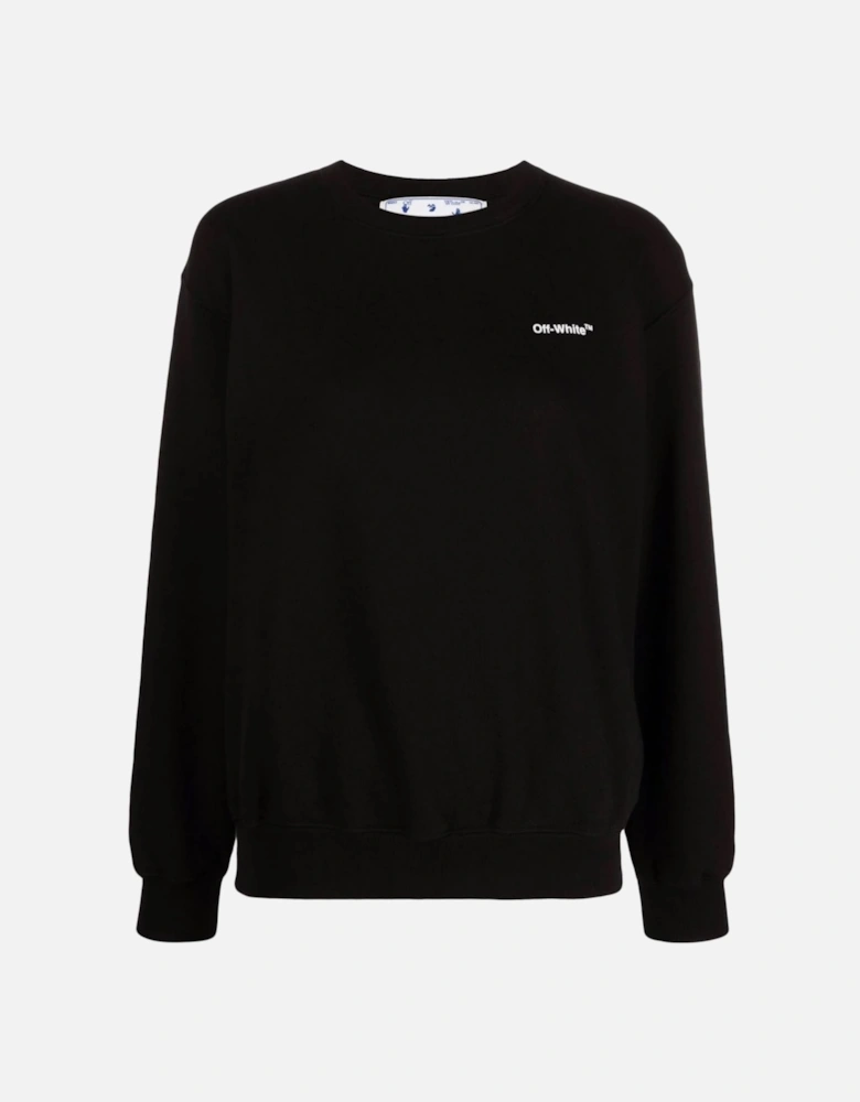 DIAG STRIPE CREWNECK SWEATER BLACK