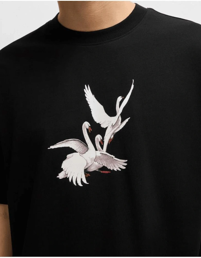 Asil_LB Swan Logo Black T-Shirt