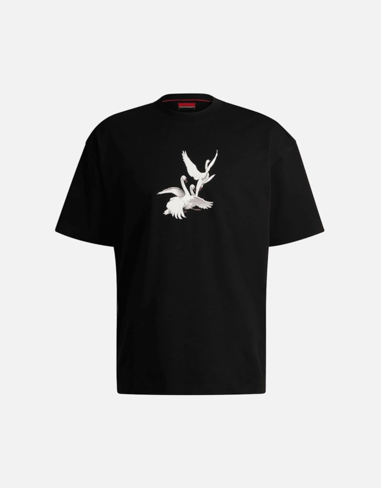 Asil_LB Swan Logo Black T-Shirt