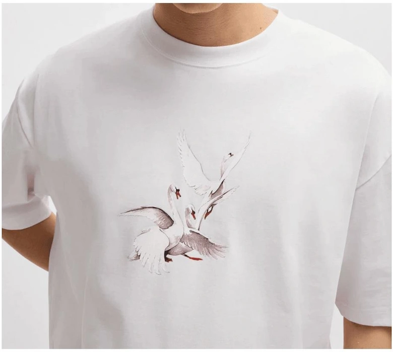 Asil_LB Swan Logo White T-Shirt