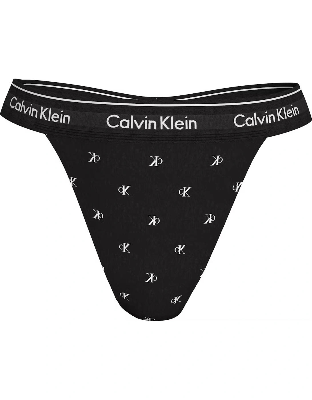 Calvin Klein Women's Women Diamond Logo Print String Thong, Black - Size: S