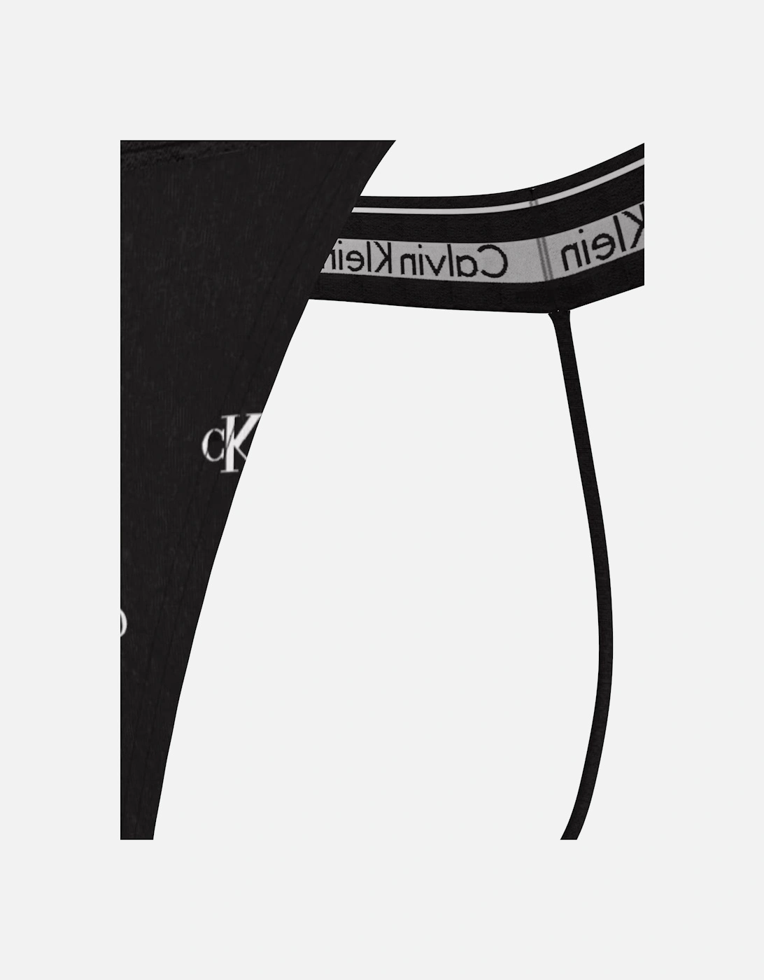 Women Diamond Logo Print String Thong, Black