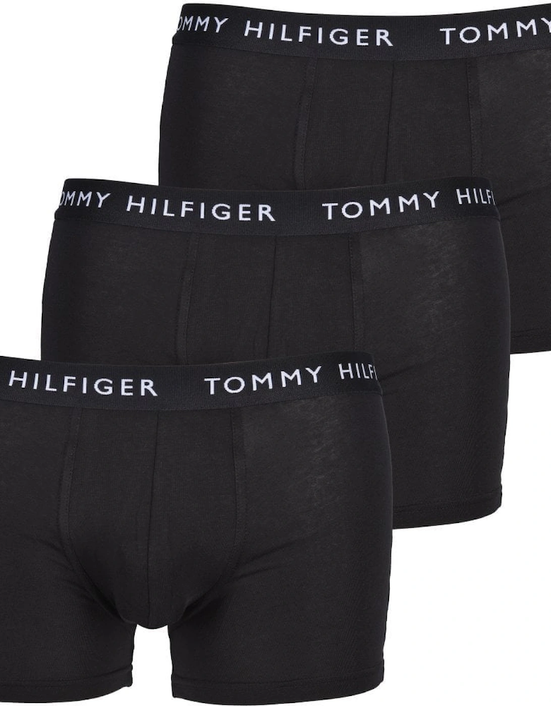 Tommy Hilfiger Men's Black 3-Pack Premium Essential Logo Boxer Trunks,  33/32/32 M