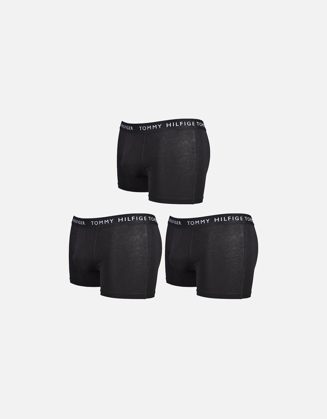 3-Pack Premium Essential Logo Boxer Trunks, Black