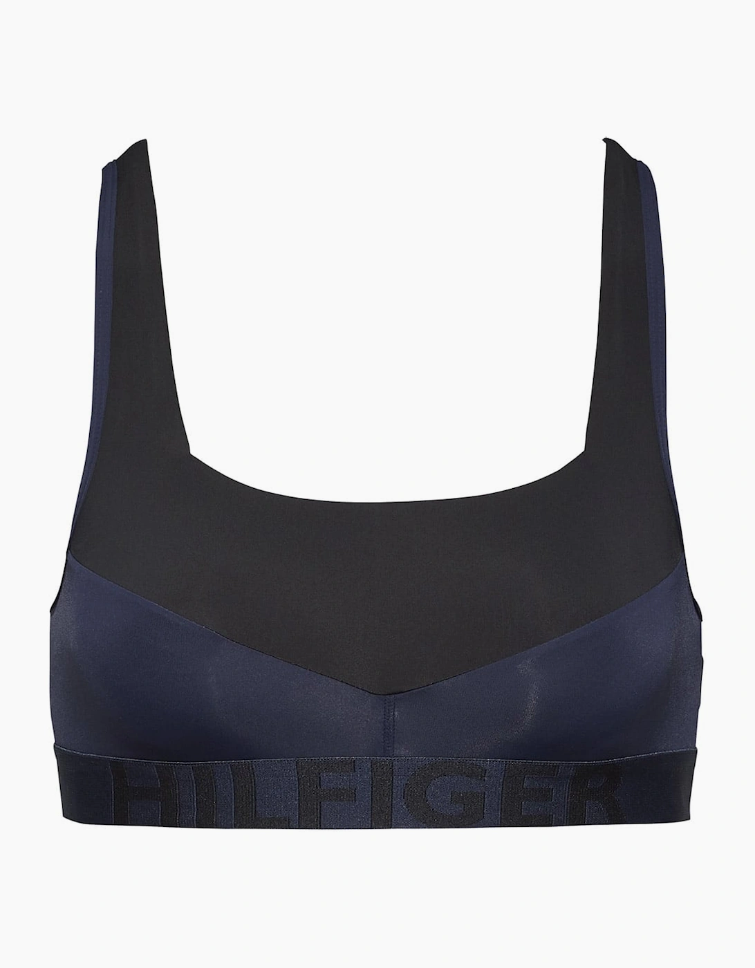 Tommy Hilfiger Women's Bold Microfiber Bralette, Black / Navy Blazer - Size: 10/8/10