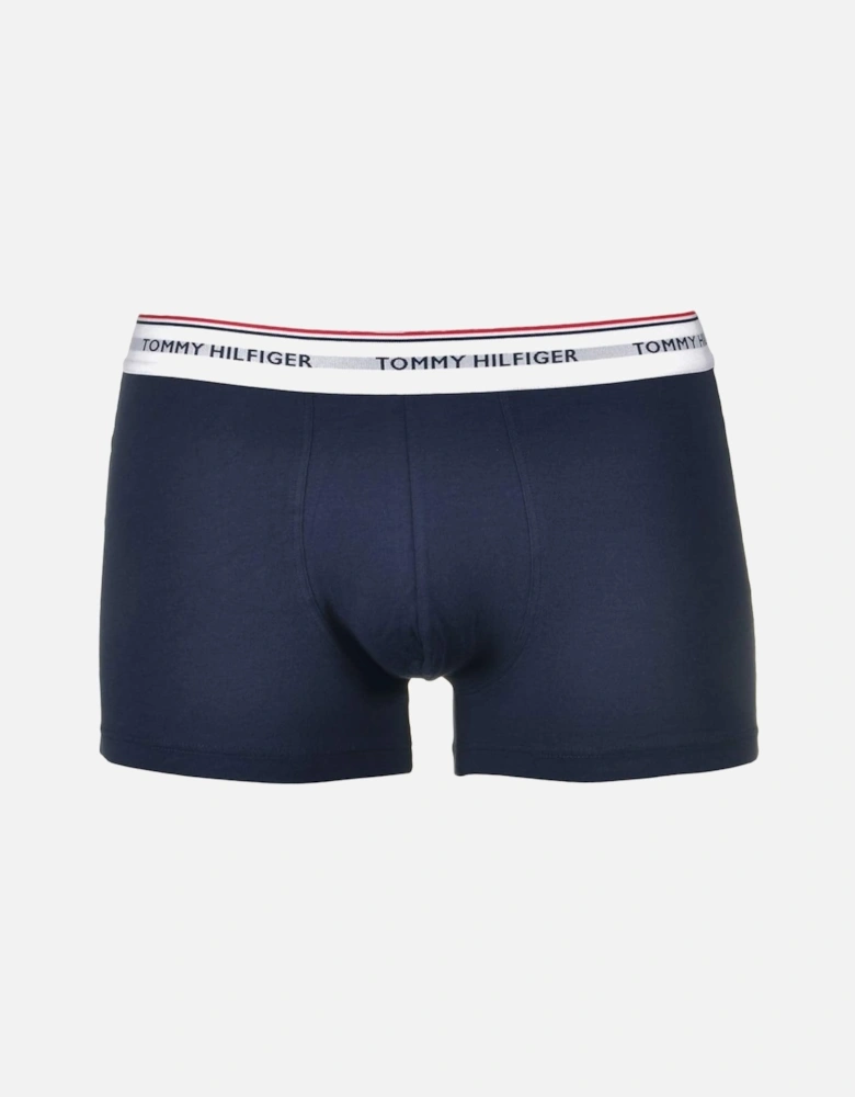 3-Pack Premium Essentials Boxer Trunks, Navy with red/white/navy