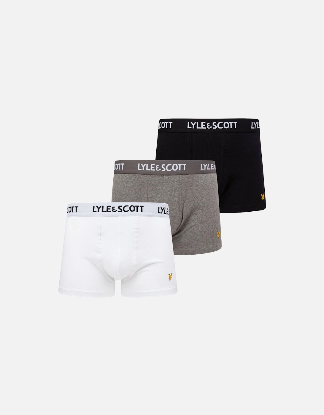 Lyle And Scott Men's 3-Pack Barclay Boxer Briefs, Black/White/Grey - Size: 33/32/32