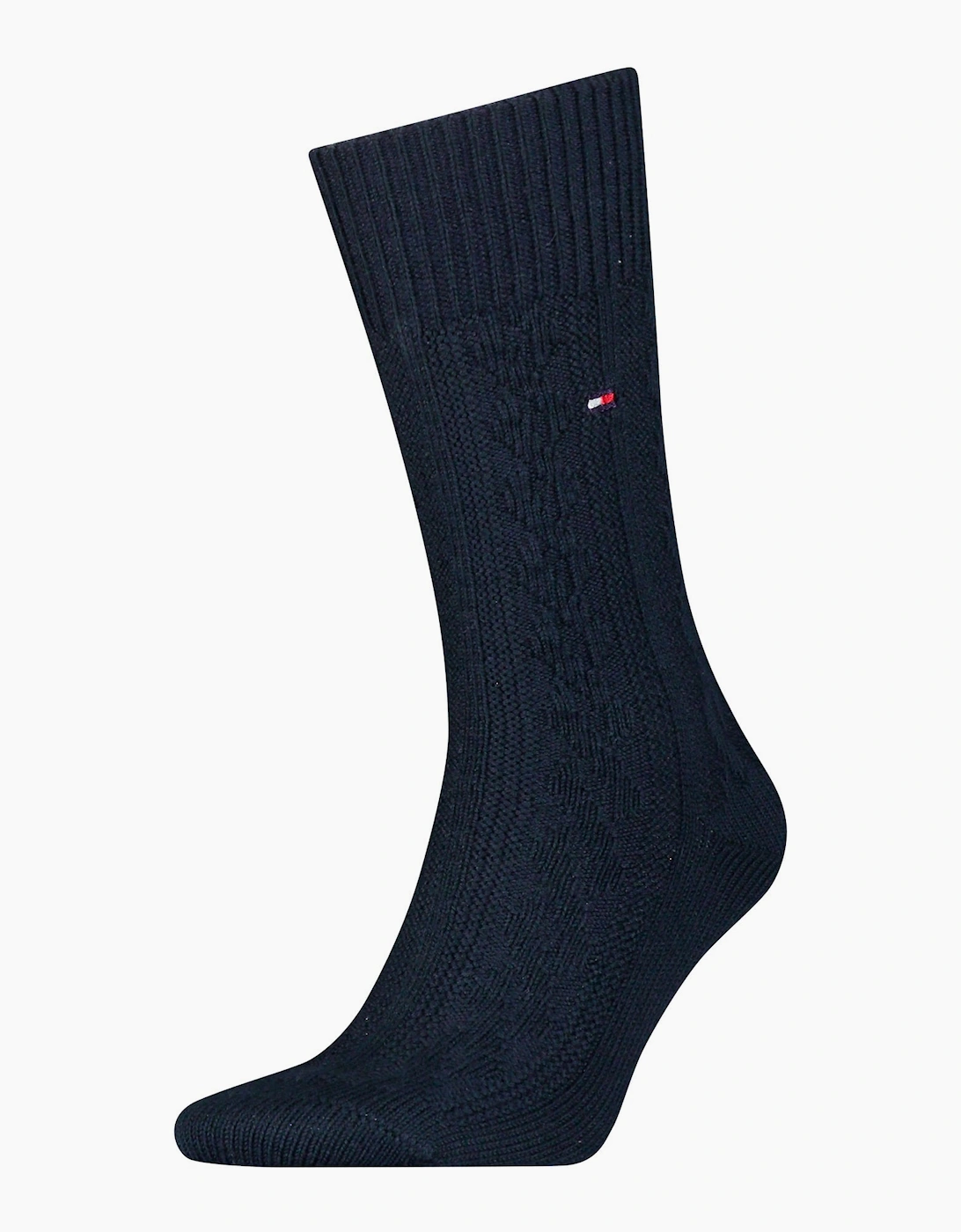 Tommy Hilfiger Men's Black Merino Wool Cable-Knit Boot Socks, Navy - Size: 9/9.5/10/10.5/11/11.5/12