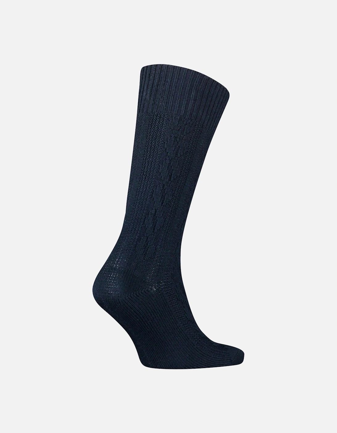 Merino Wool Cable-Knit Boot Socks, Navy