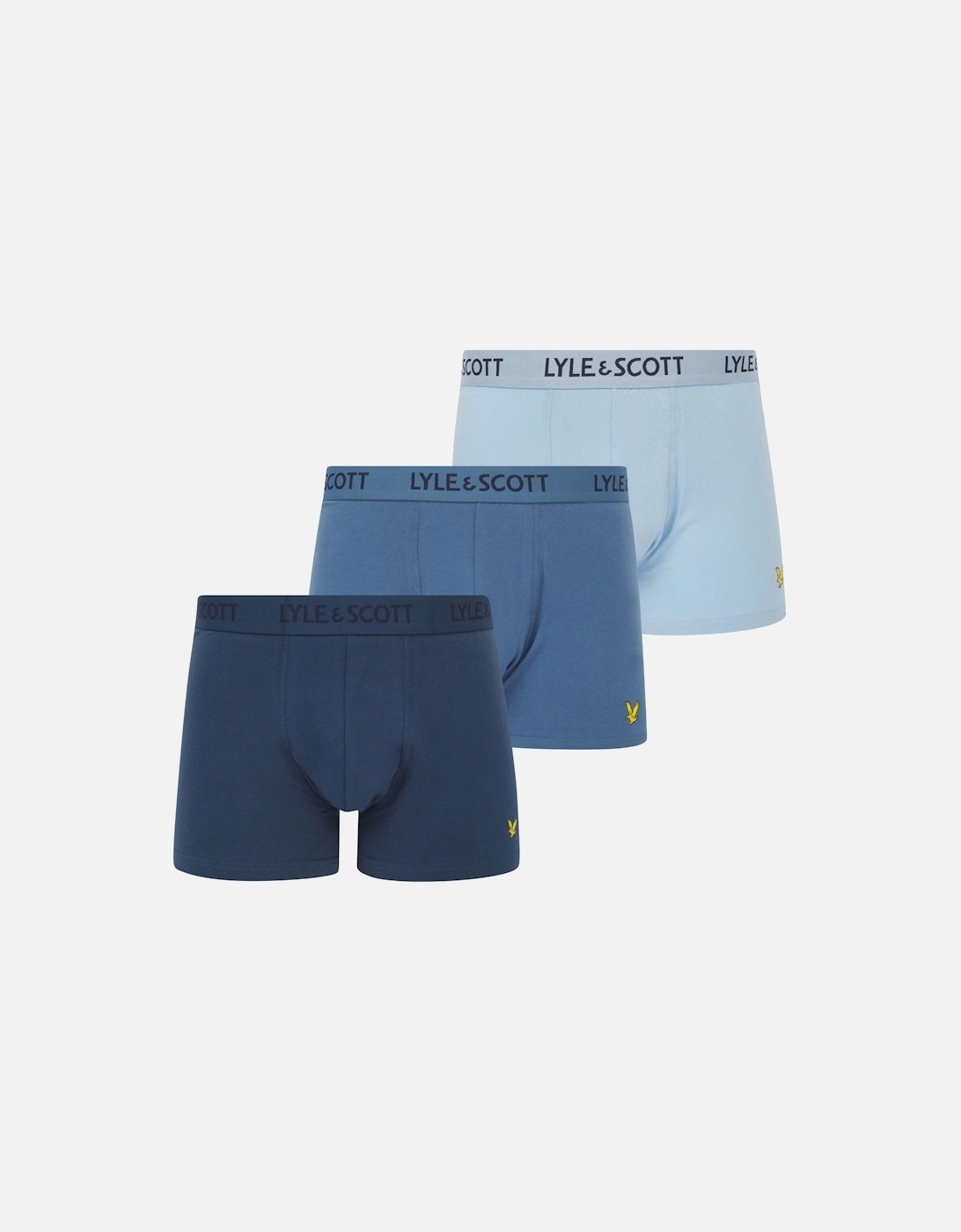 Lyle And Scott Men's 3-Pack Barclay Boxer Briefs, Blue Combination - Navy/Blue - Size: 32/30/31