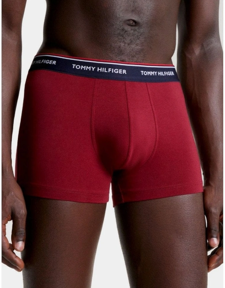 3-Pack Premium Essentials Boxer Trunks, Navy/Grey/Burgundy