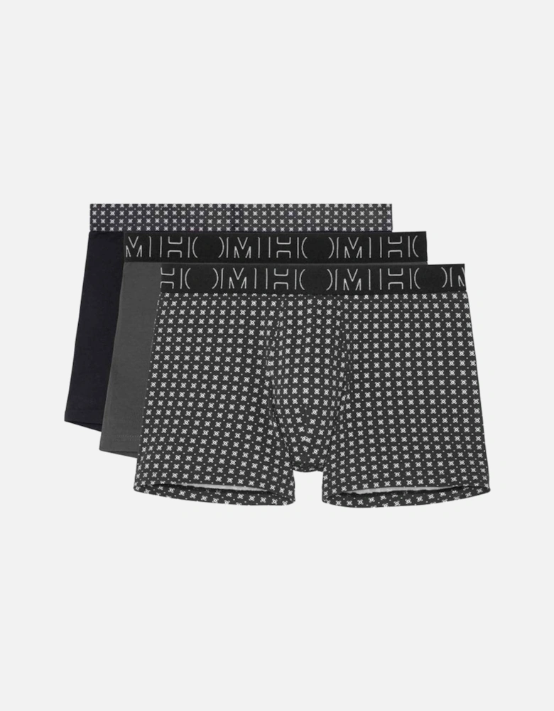 Boxerlines 3-Pack Long Boxer Boxer Briefs, TOMMY #2 Black/Black & White/Black