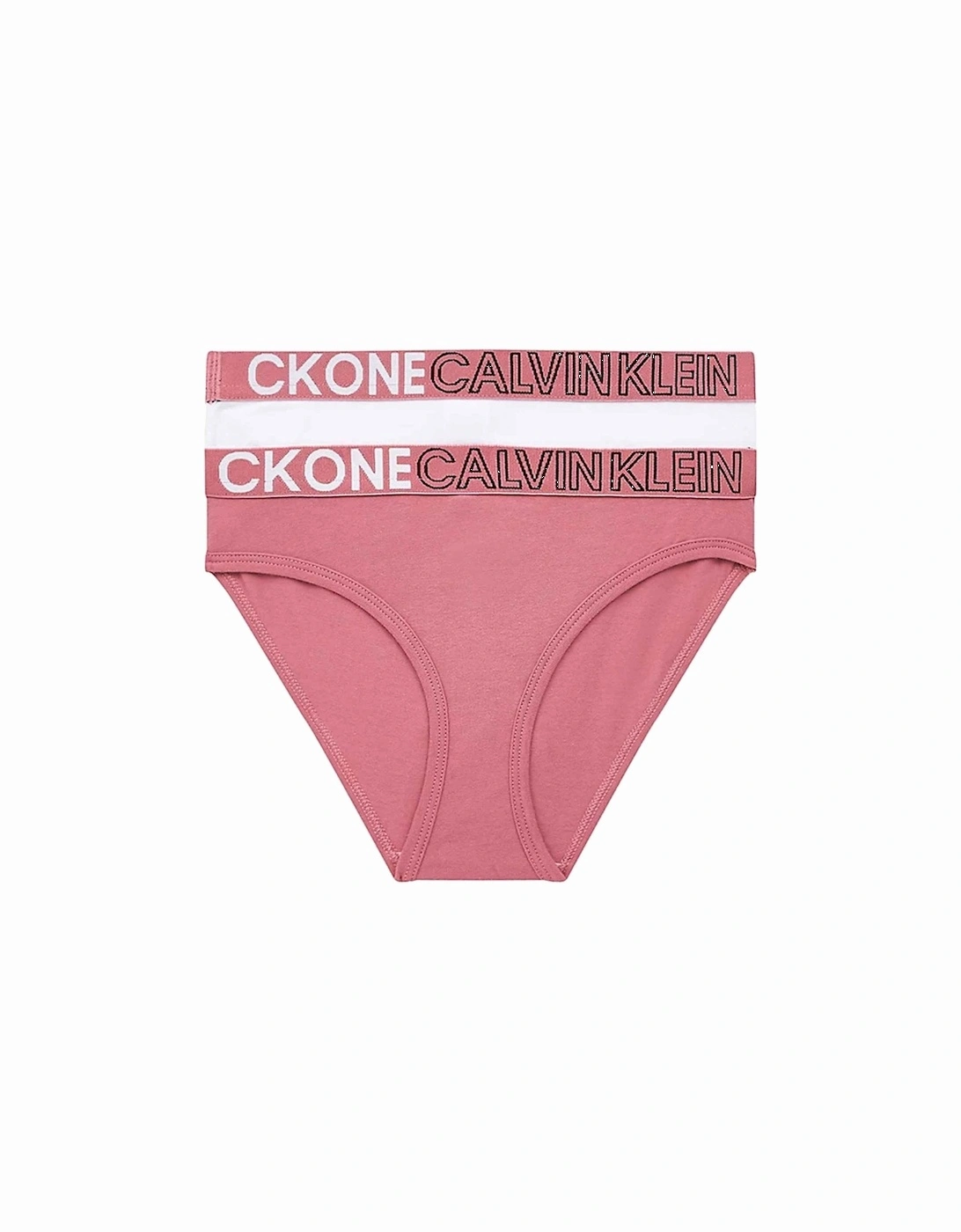 Girls 2 Pack CK One Bikini Brief, Berry Blush/Pvh White, 3 of 2