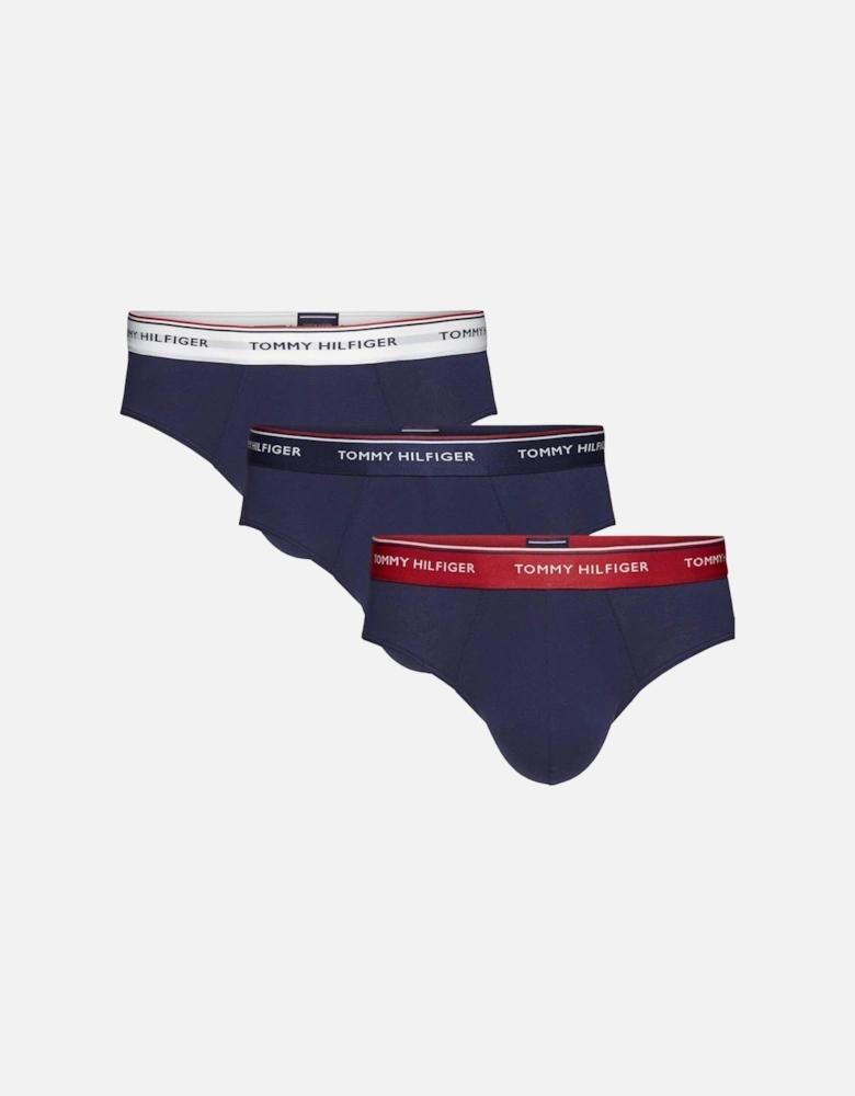 3-Pack Premium Essentials Men's Briefs, White / Red / Navy