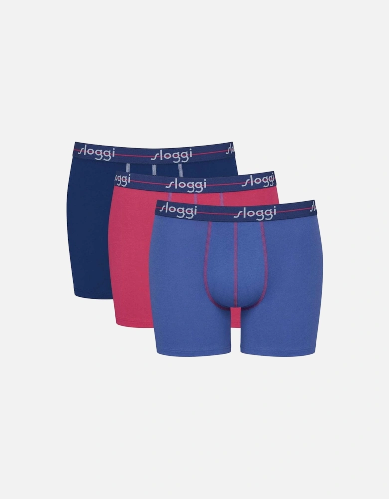 Start 3-Pack Short, Pink-Dark Combination