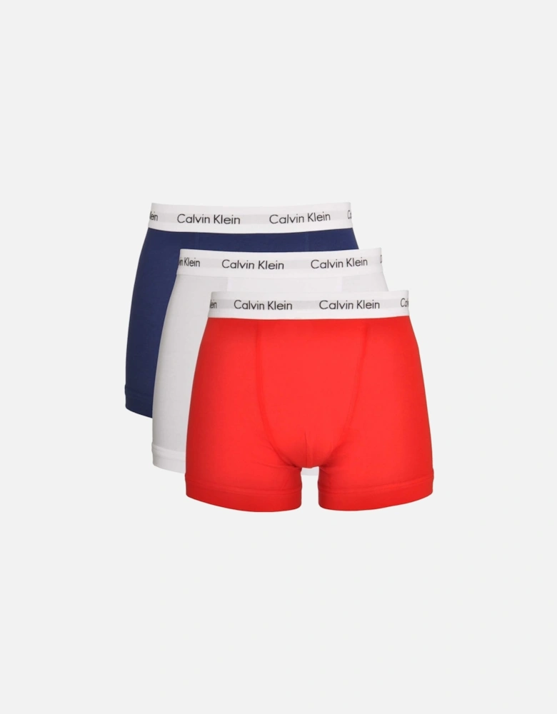 3-Pack Boxer Trunks, Blue/Red/White