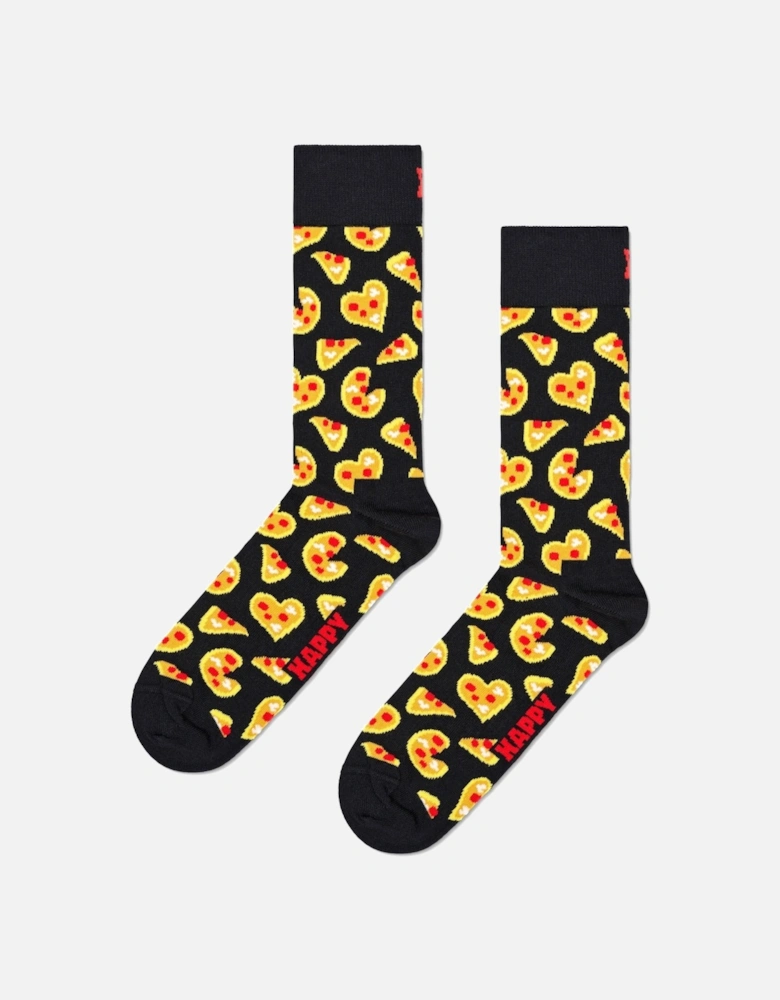 Pizza Love Socks, Black