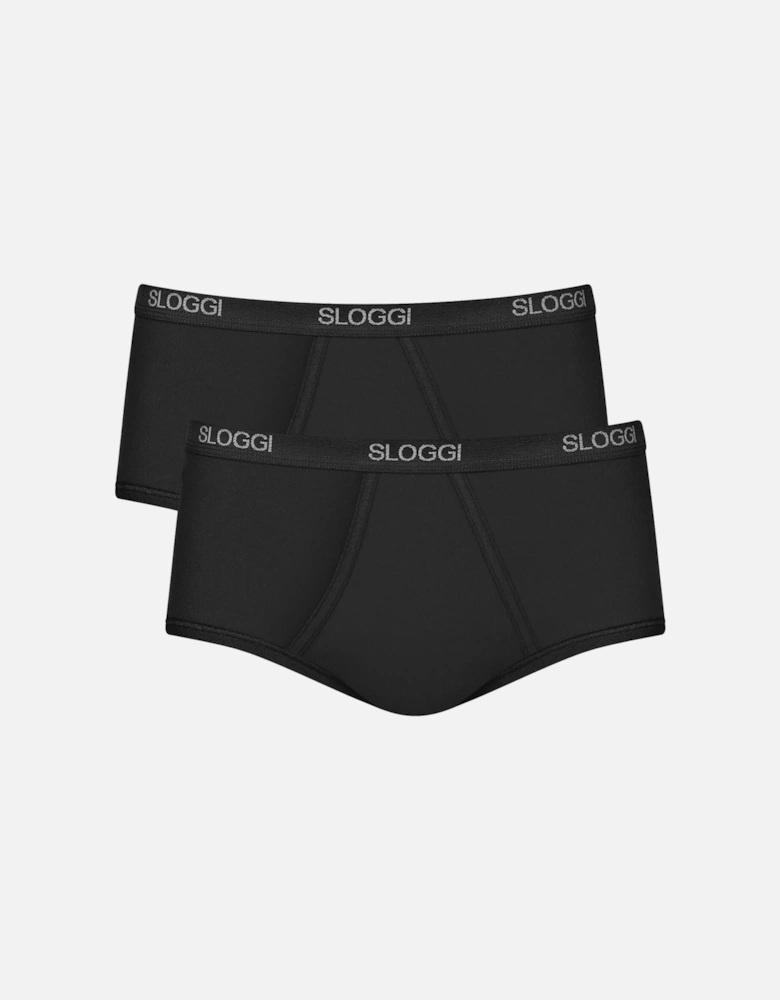 2-Pack Basic Men's Maxi Briefs, Black