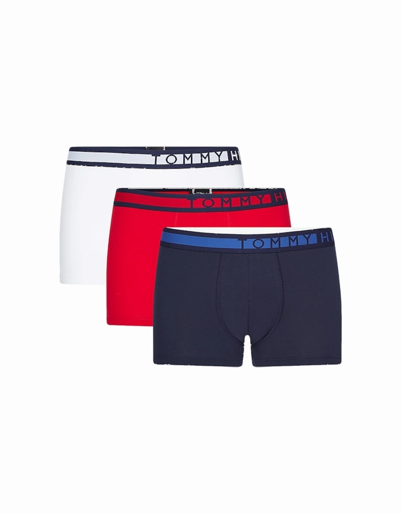 3-Pack Boxer Trunks, Navy Blazer / Tango Red / PVH White