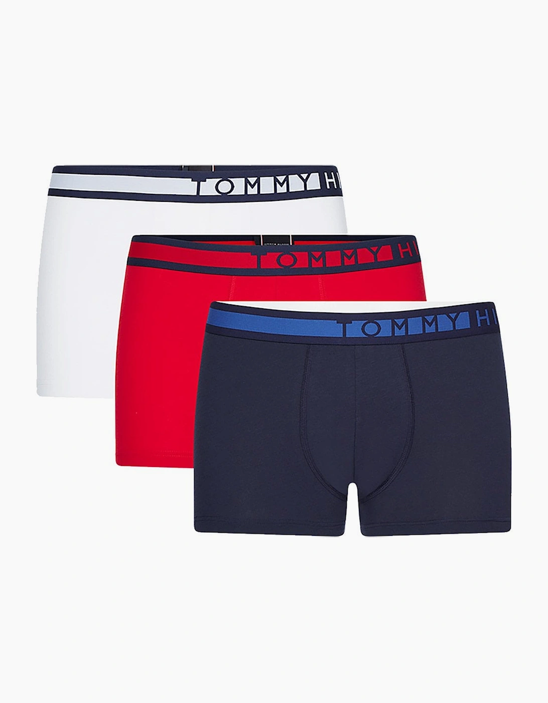 Tommy Hilfiger Men's Navy 3-Pack Boxer Trunks, Blazer / Tango Red / Pvh White  37/36/32 Xl