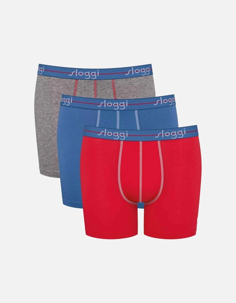 Start 3-Pack Short, Red/Blue/Grey