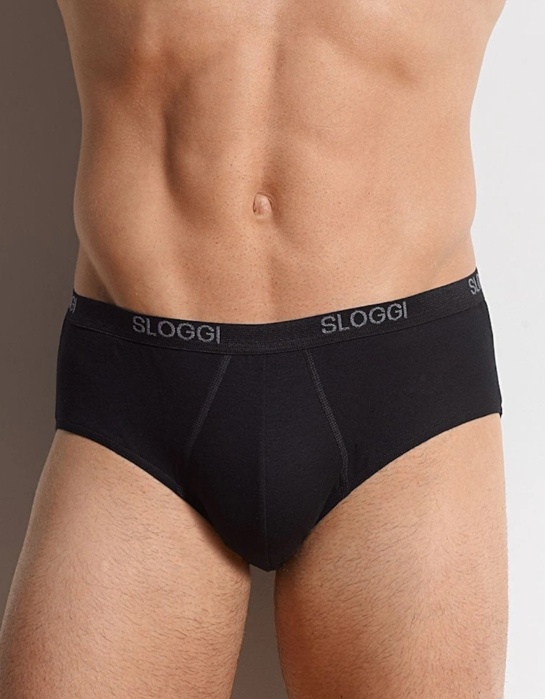 2-Pack Basic Men's Midi Briefs, Black