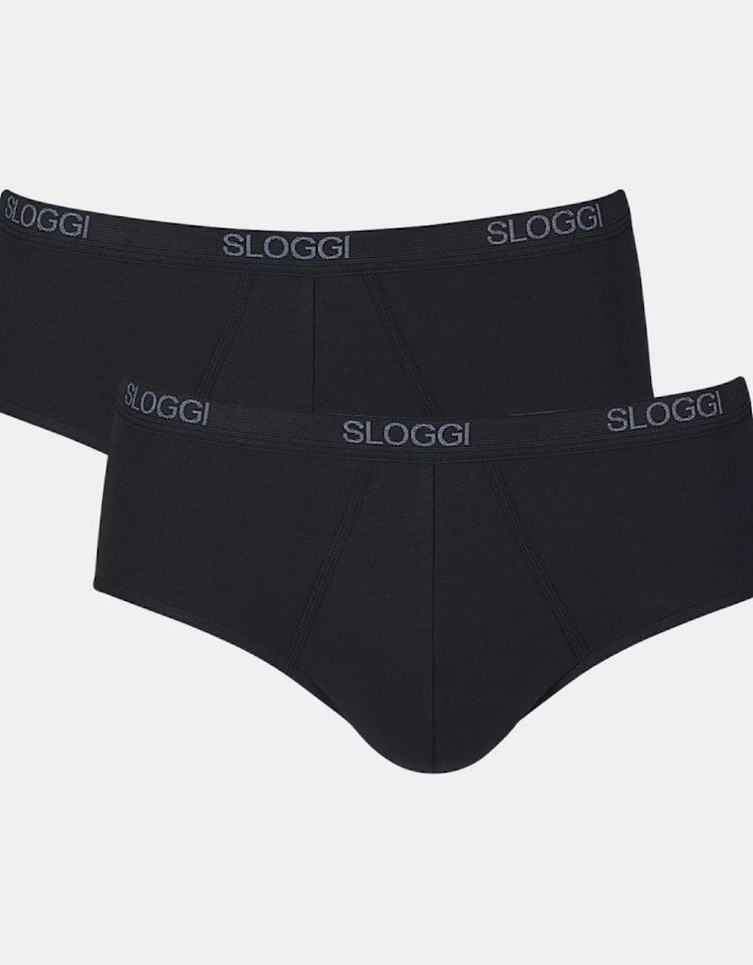 2-Pack Basic Men's Midi Briefs, Black