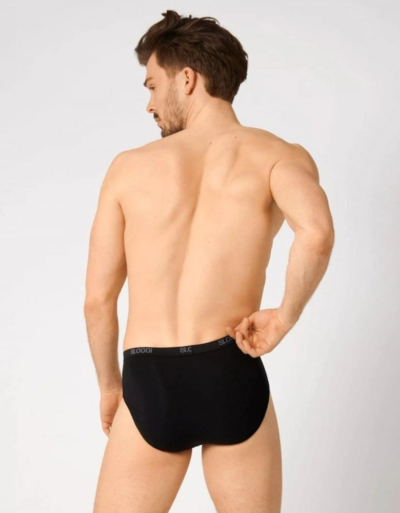 2-Pack Basic Men's Midi Briefs, Black