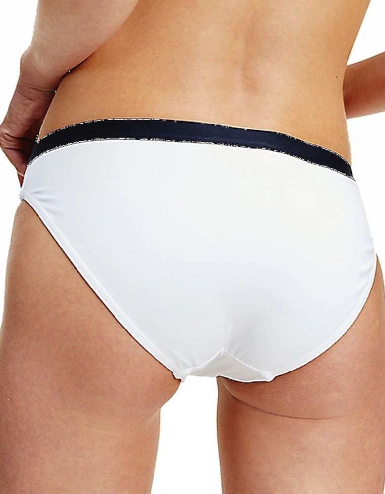 Classic Logo Waistband Bikini Bottoms, White