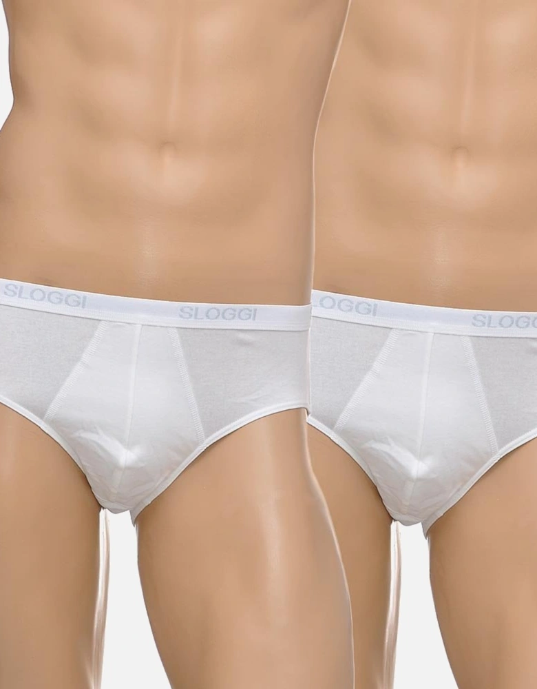 2-Pack Basic Men's Midi Briefs, White