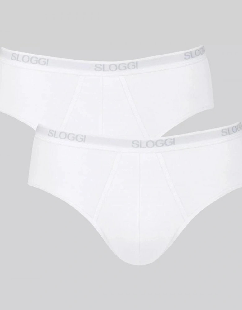 2-Pack Basic Men's Midi Briefs, White