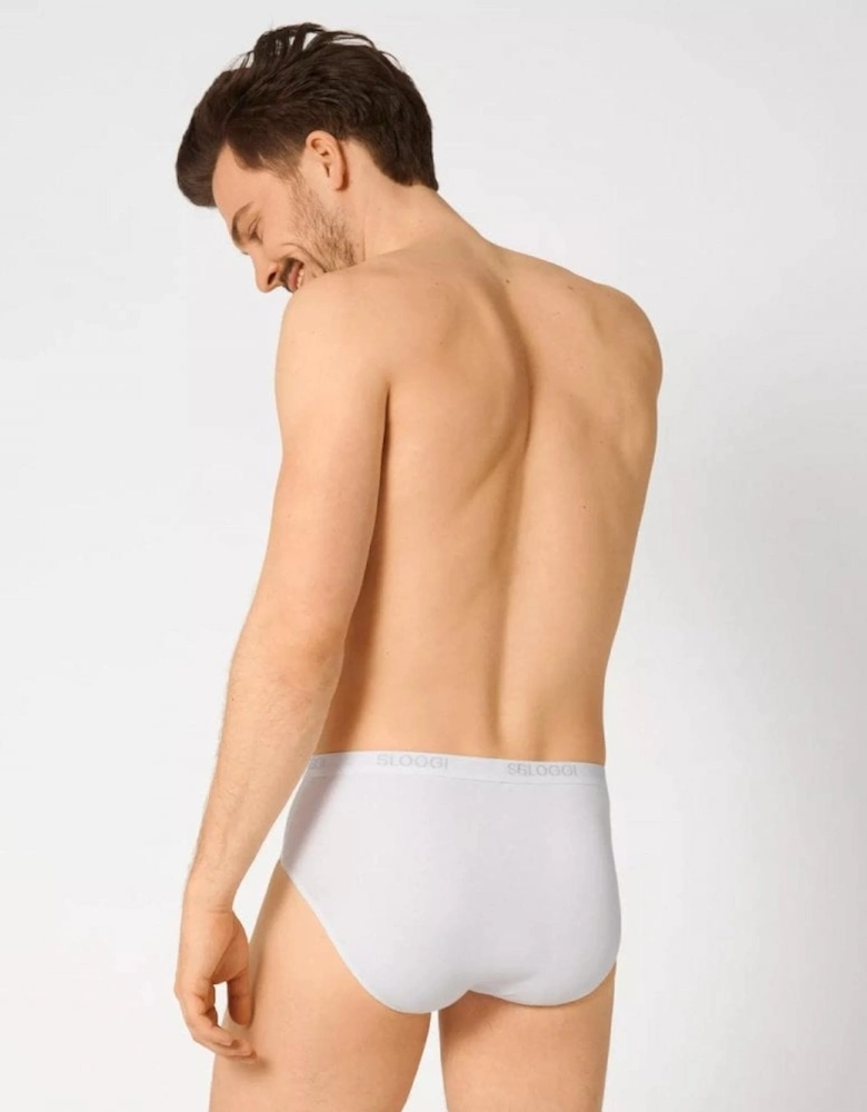 2-Pack Basic Men's Midi Briefs, White