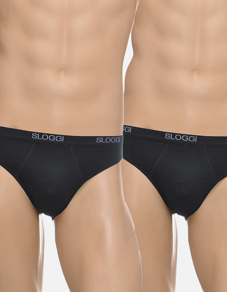 2-Pack Basic Men's Mini Briefs, Black