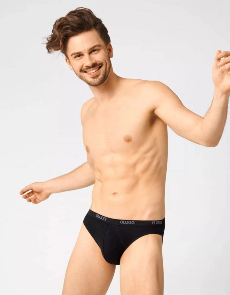 2-Pack Basic Men's Mini Briefs, Black